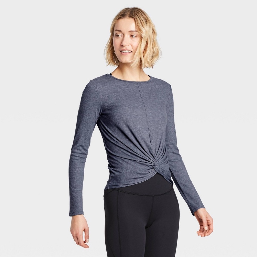 Women's Long Sleeve Twist-Front T-Shirt - All in M